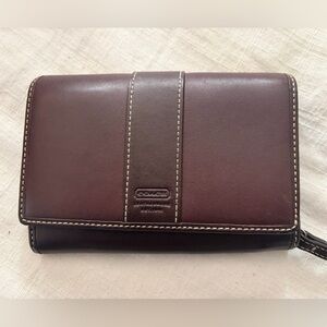 Coach Dark Brown Leather  Wallet